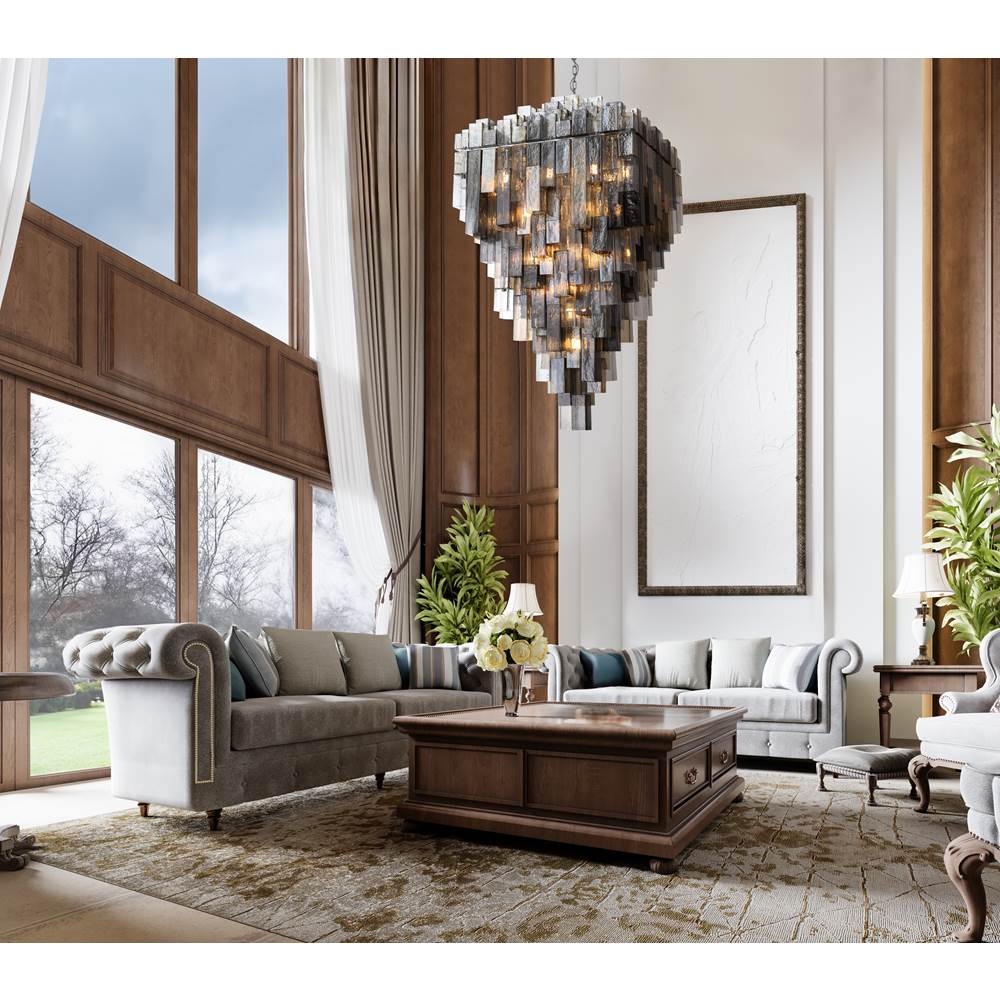 Eurofase 47913-011 Chrome Altesa, Chandelier, 46-light, 59'', Chrome, Mixed Glass Image 2
