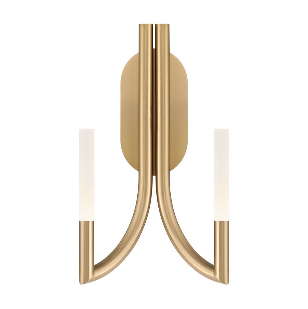 Eurofase 49009-019 Gold Olette, Wall Sconce, 2-light, 17'', Gold, Frosted Acrylic Image 2