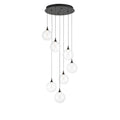 Eurofase 48929-011 Matte Black Iissa, Chandelier, 7-light, 21'', Matte Black, Clear Glass Image 1
