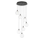 Eurofase 48929-011 Matte Black Iissa, Chandelier, 7-light, 21'', Matte Black, Clear Glass Image 1