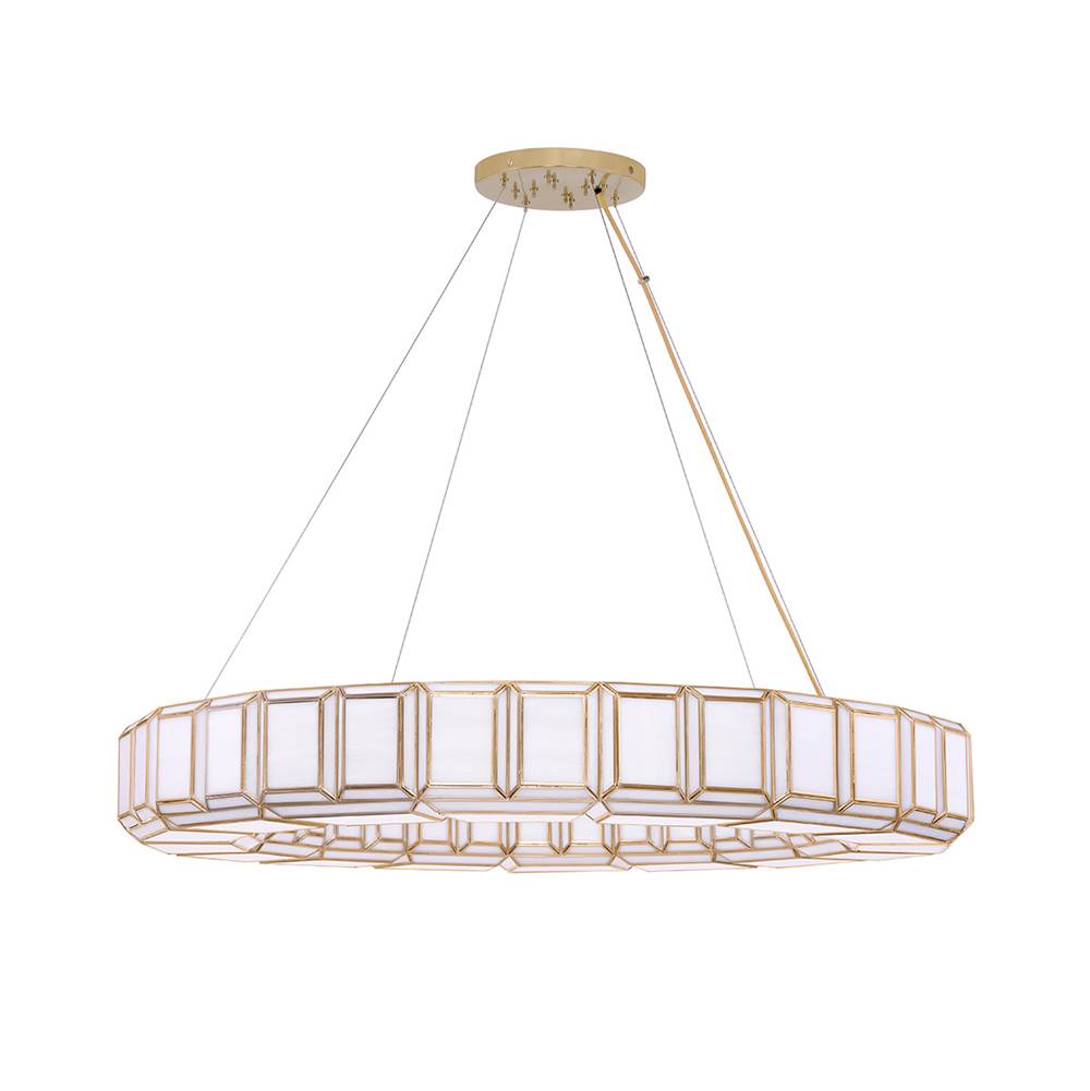Eurofase Belmont, Chandelier, 16-light, 48'', Antique Brass, White Glass