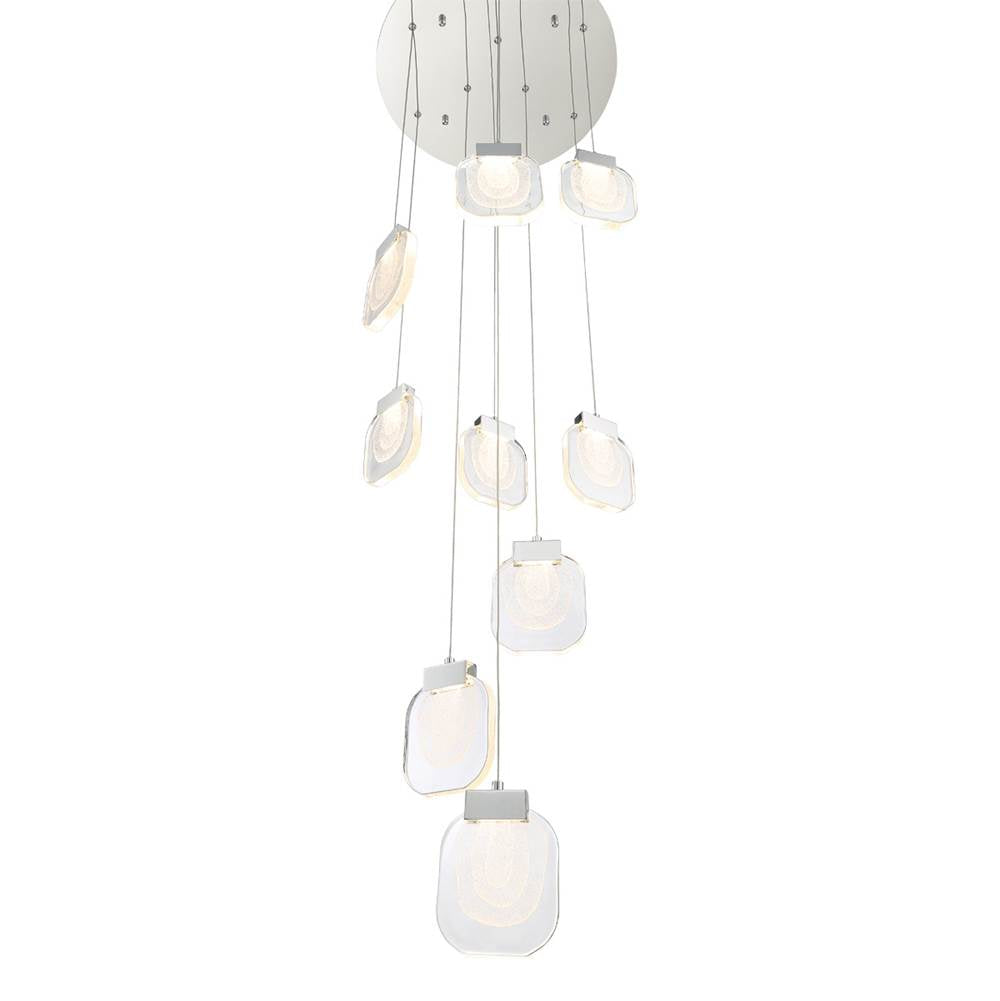 Eurofase 38043-027 Chrome Paget, Chandelier, 9-light, 20'', Chrome, Clear Glass Image 2