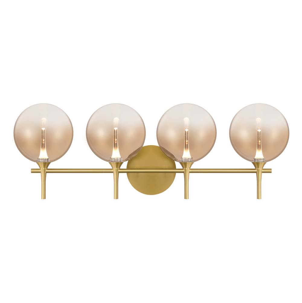 Eurofase 48916-035 Gold Iissa, Vanity, 4lt, Gold, Amber Glass Image 1