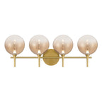 Eurofase 48916-035 Gold Iissa, Vanity, 4lt, Gold, Amber Glass Image 1