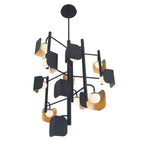 Eurofase 49228-014 Gold Black Mix Cornice, Chandelier, 12-light, 42'', Gold-black Mix, White Glass Image 2