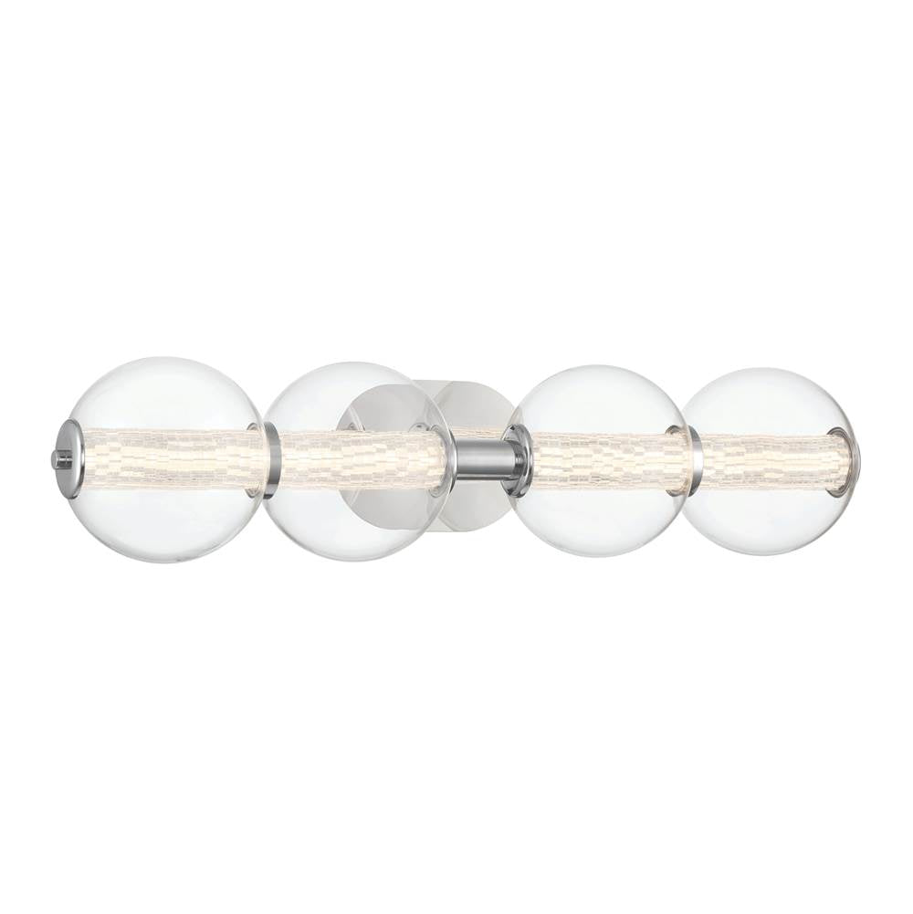 Eurofase 46810-014 Chrome Atomo, Vanity, 4lt, 30'', Chrome, Clear Glass Image 4