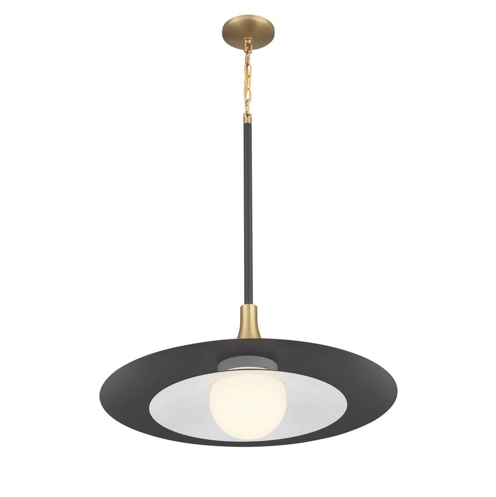 Eurofase 46785-046 Matte Black Welsh, Pendant, 30'', Matte Black, White Glass Image 1