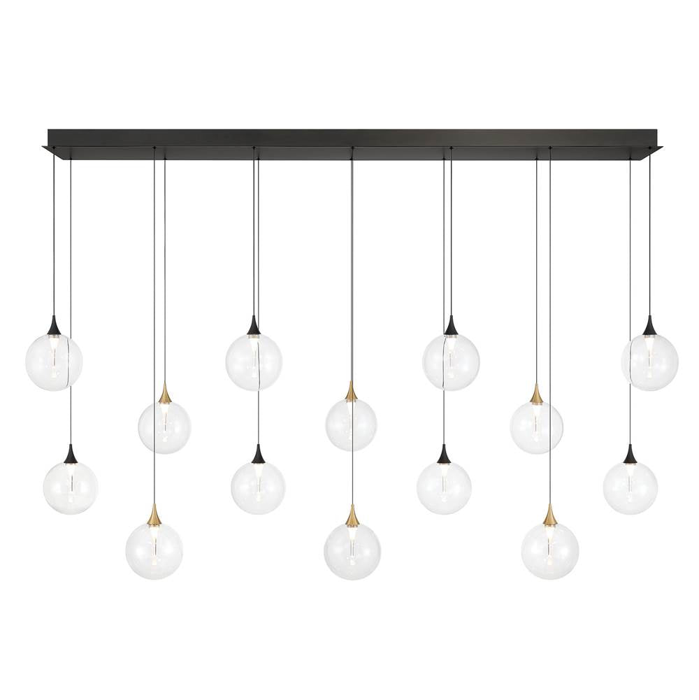 Eurofase 48940-016 Gold Black Mix Iissa, Chandelier, 14-light, 72'', Gold-black Mix, Clear Glass Image 5