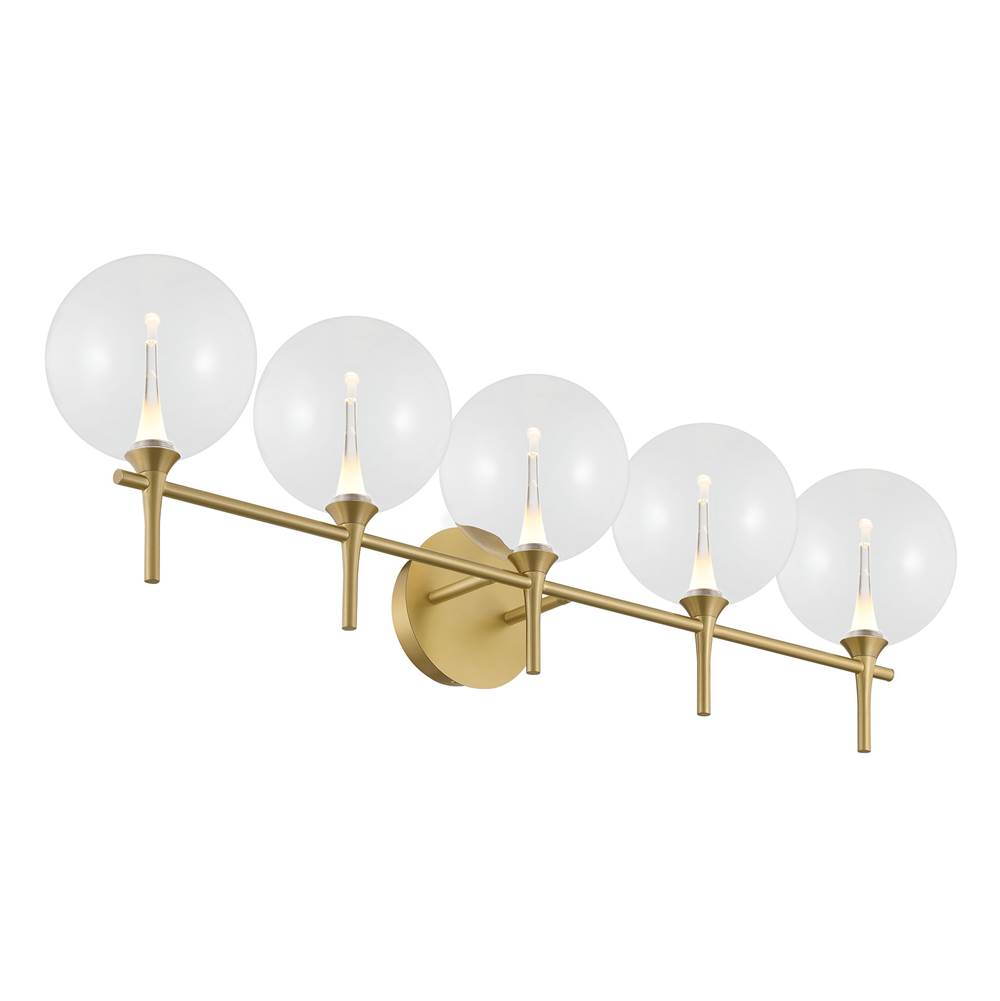 Eurofase 48919-012 Gold Iissa, Vanity, 5lt, Gold, Clear Glass Image 6