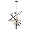 Eurofase Thorah, Chandelier, 10-light, 47'', Matte Graphite, Amber Glass