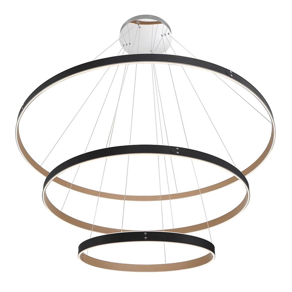 Eurofase 43900-015 Matte Black Verdura, Chandelier, 3-light, 60'', Matte Black, White Acrylic Image 7