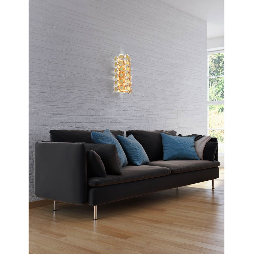 Eurofase 44283-023 Gold Perrene, Wall Sconce, 2-light, 19'', Gold, Clear Glass Image 2
