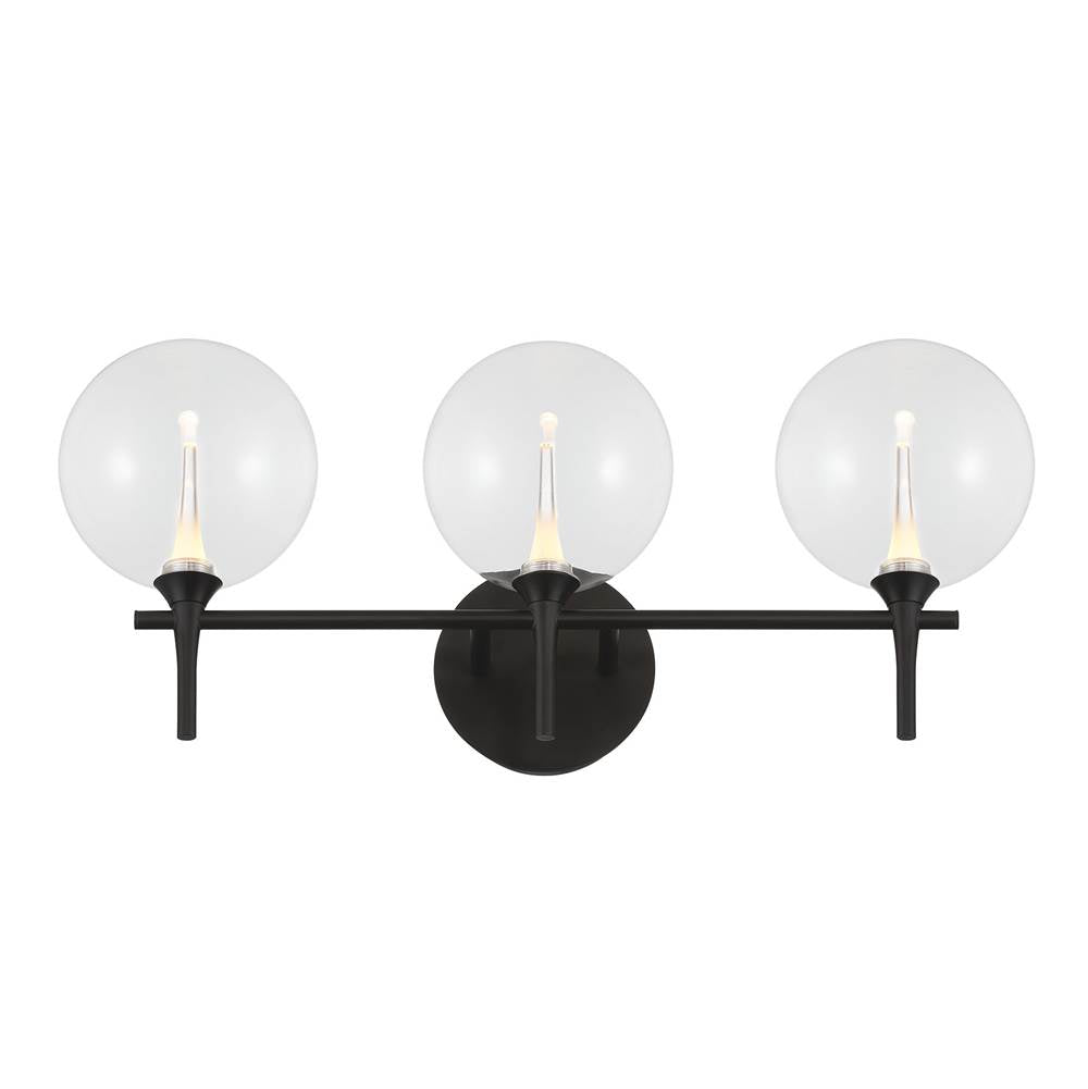 Eurofase 48915-014 Matte Black Iissa, Vanity, 3lt, Matte Black, Clear Glass Image 3