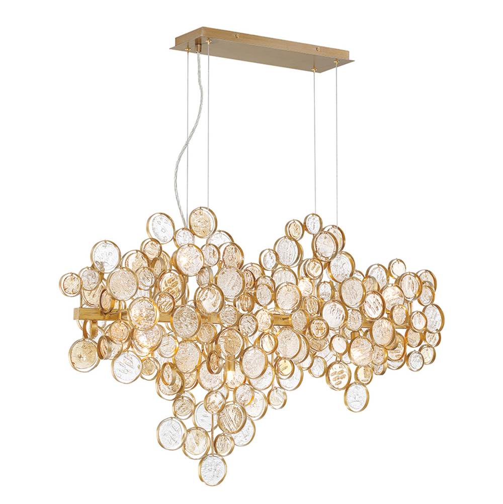 Eurofase 34031-022 Gold Trento, Chandelier, 12-light, 40'', Gold, Amber Glass Image 4