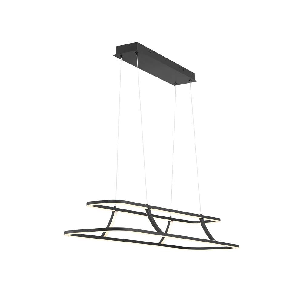 Eurofase 43877-010 Matte Black Cadoux, Chandelier, 44'', Matte Black, Clear Glass Image 3