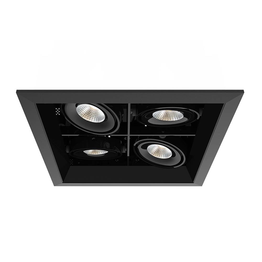Eurofase  Multiple 15w 4 Lights Square Trim 40 Degree Gimbal 3500k Black/black