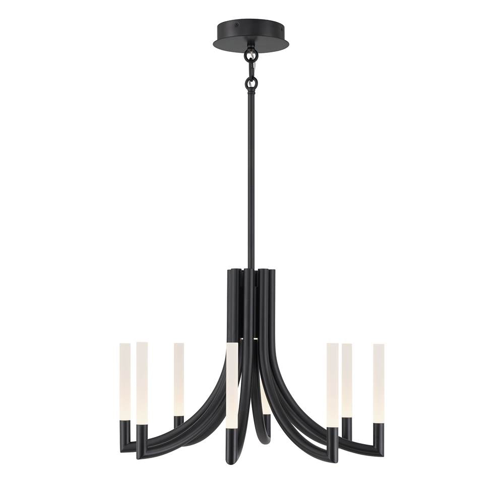 Eurofase Olette, Chandelier, 8-light, 24'', Matte Black, Frosted Acrylic