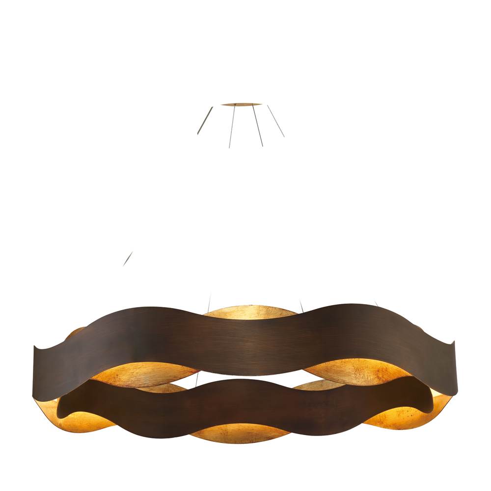 Eurofase 31384-018 Bronze Gold Mix Vaughan, Chandelier, 34'', Bronze-gold Mix, Gold Glass Image 4