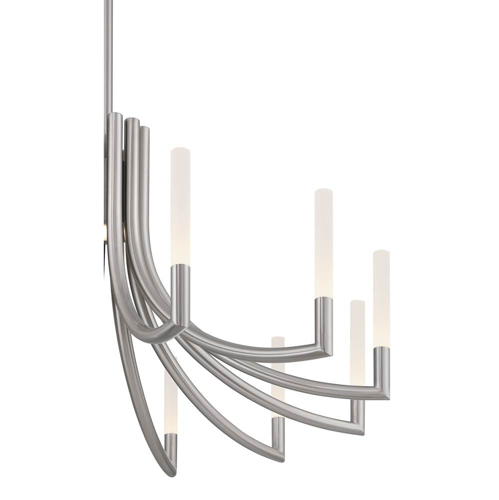 Eurofase 49011-029 Brushed Nickel Olette, Chandelier, 12-light, 36'', Brushed Nickel, Frosted Acrylic Image 3