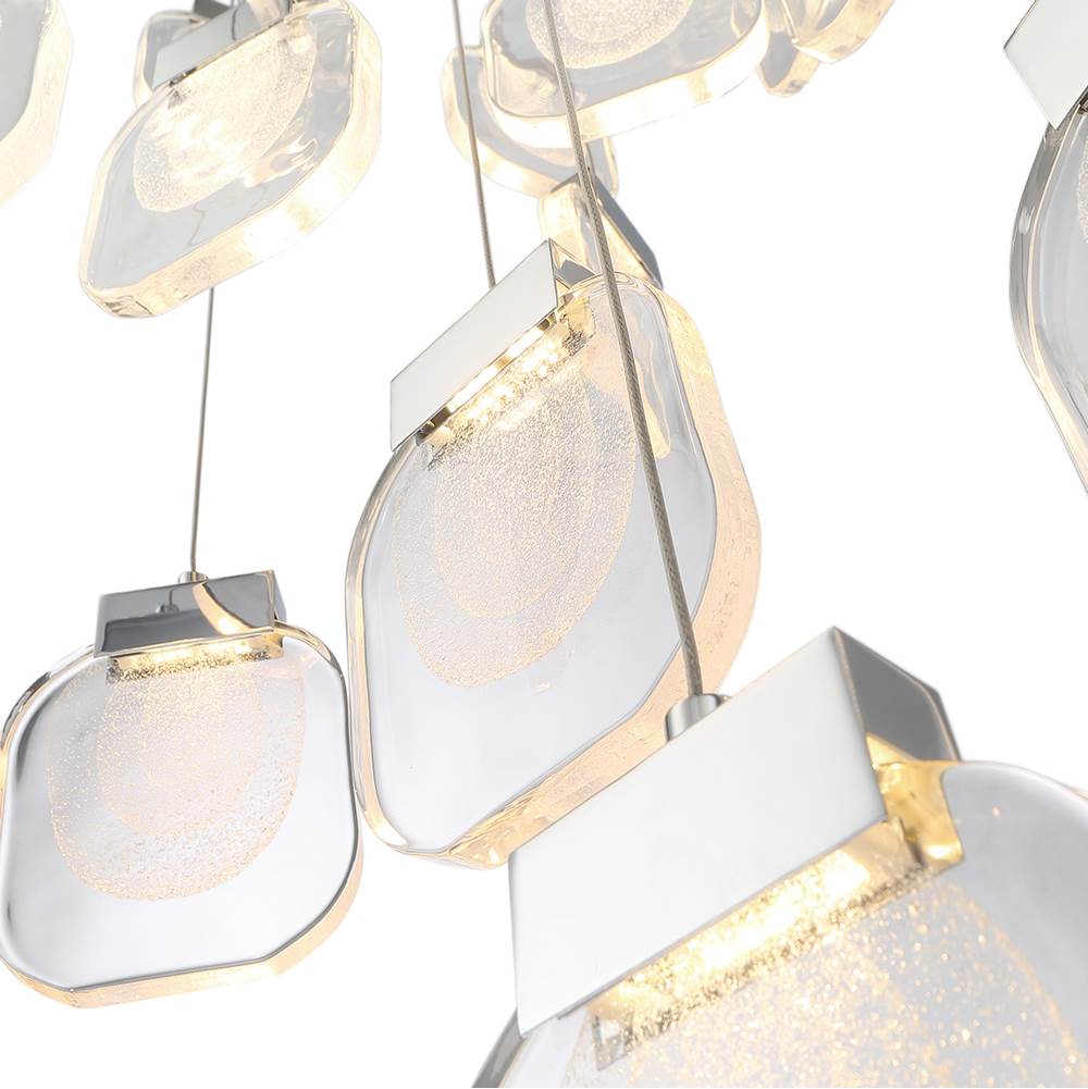 Eurofase 38043-027 Chrome Paget, Chandelier, 9-light, 20'', Chrome, Clear Glass Image 3
