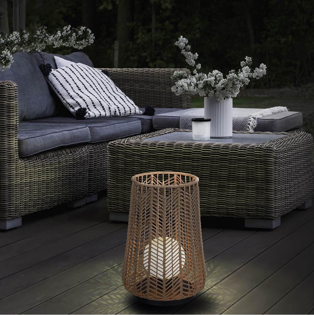 Eurofase 46629-012 Matte Black Elice, Outdoor, 22'', Matte Black, Brown Rope Image 1