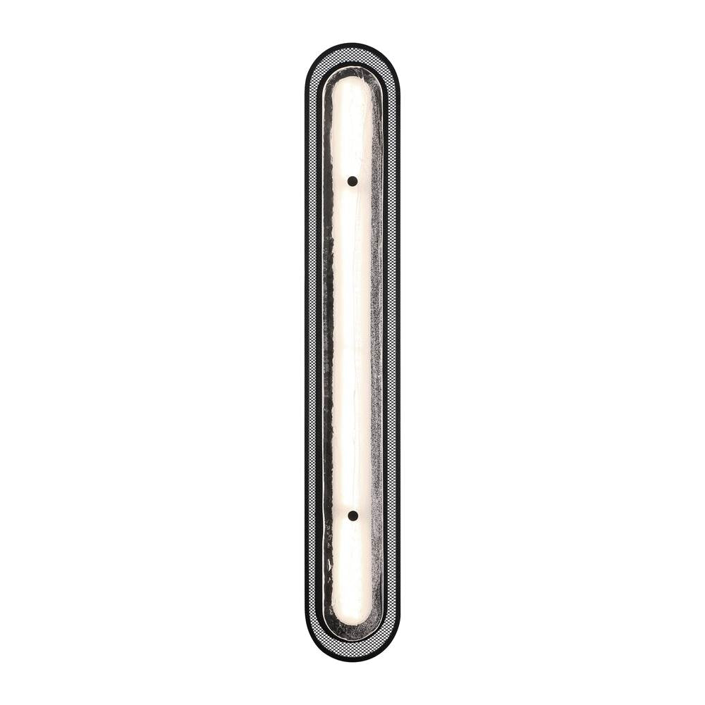 Eurofase Tramore, Wall Sconce, 38'', Matte Black, Silver Glass