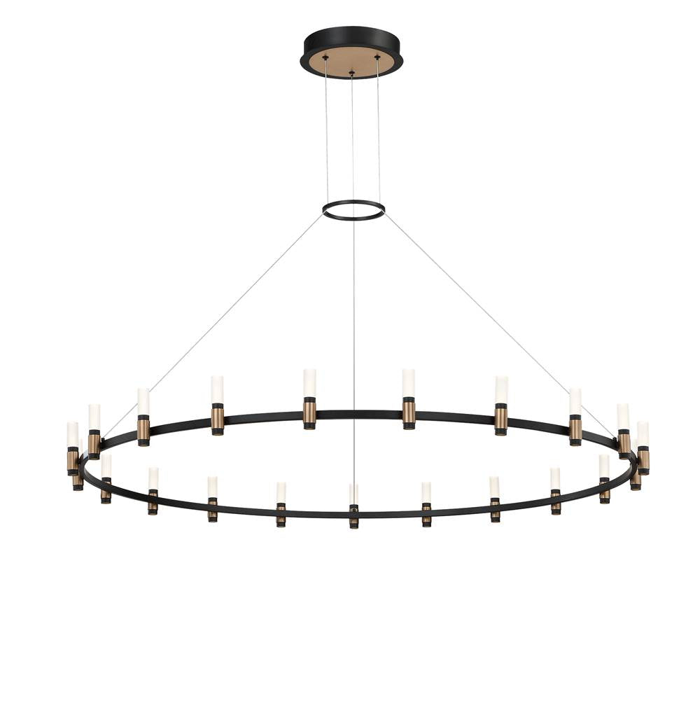Eurofase 37045-012 Brass Black Mix Albany, Chandelier, 21-light, 60'', Brass-black Mix, White Acrylic Image 2