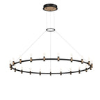 Eurofase 37045-012 Brass Black Mix Albany, Chandelier, 21-light, 60'', Brass-black Mix, White Acrylic Image 2
