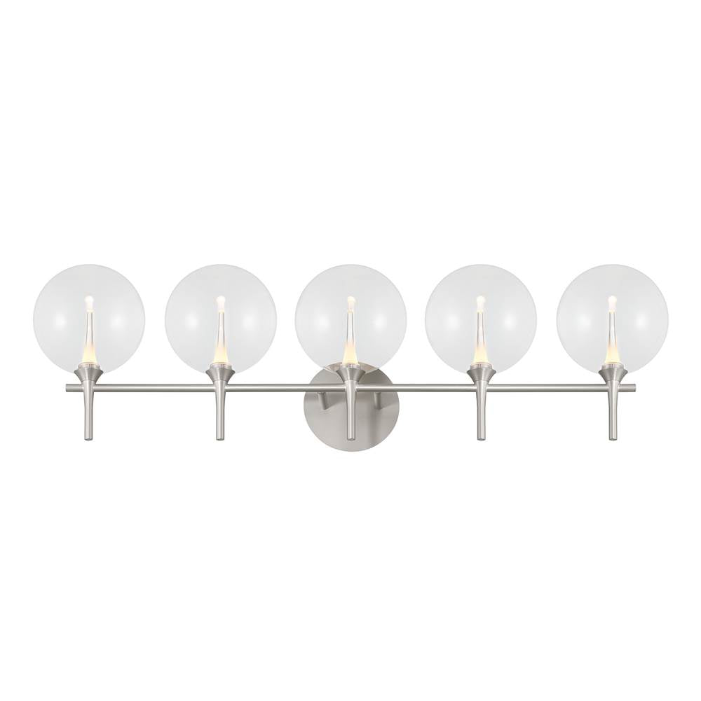 Eurofase 48920-018 Satin Nickel Iissa, Vanity, 5lt, Satin Nickel, Clear Glass Image 4