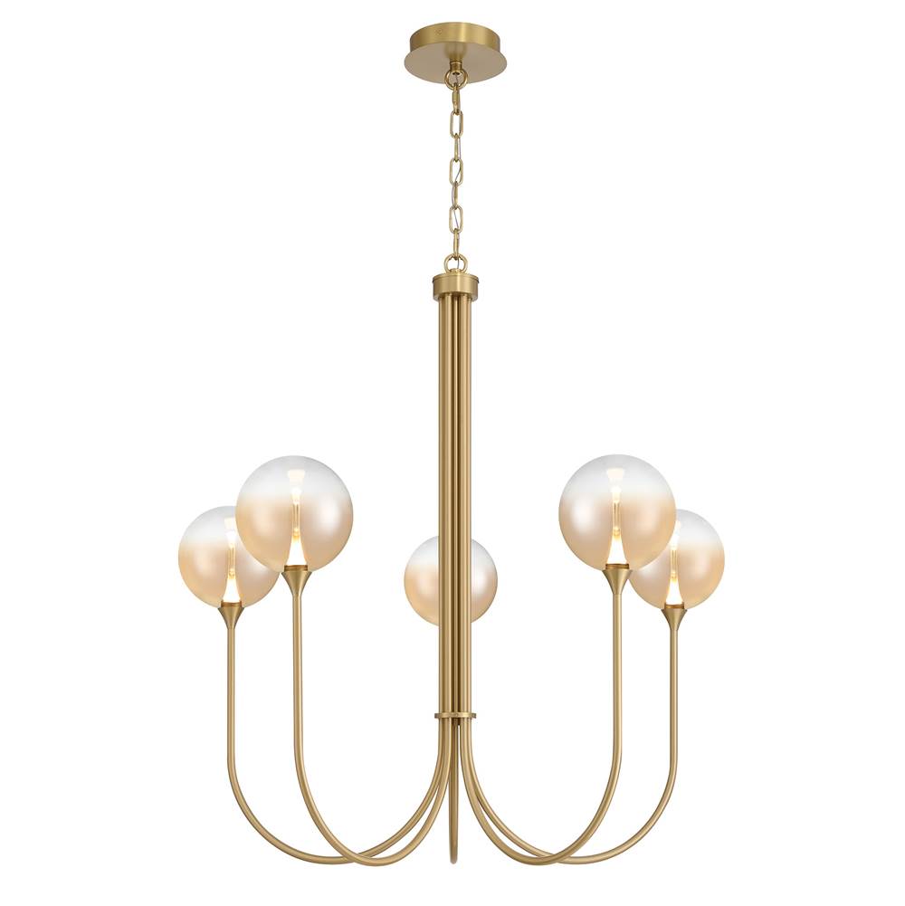 Eurofase 48922-039 Gold Iissa, Chandelier, 5-light, 34'', Gold, Amber Glass Image 2