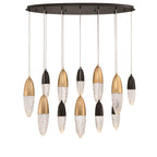 Eurofase 43861-042 Gold Black Mix Ecrou, Chandelier, 12-light, 44'', Gold-black Mix, Clear Glass Image 2