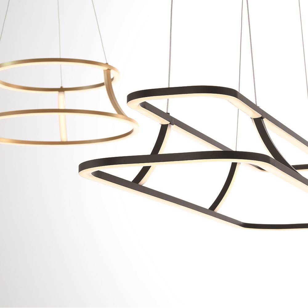 Eurofase 43877-010 Matte Black Cadoux, Chandelier, 44'', Matte Black, Clear Glass Image 2