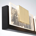Eurofase 45346-019 Gold Black Mix Kasha, Vanity, 3lt, 28'', Gold-black Mix, Clear-white Acrylic Image 1
