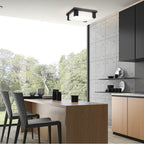 Eurofase 37075-019 Matte Black Thornhill, Flush Mount, 12'', Matte Black, White Glass Image 1