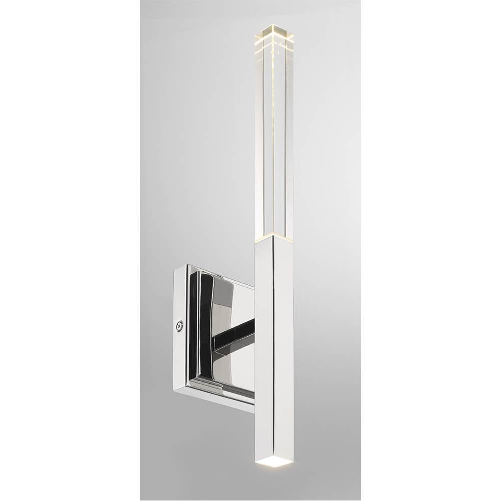 Eurofase Benicio, Wall Sconce, 18'', Polished Nickel, Clear Glass