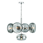 Eurofase Nottingham, Chandelier, 5-light, 28'', Polished Nickel, Smoked Glass