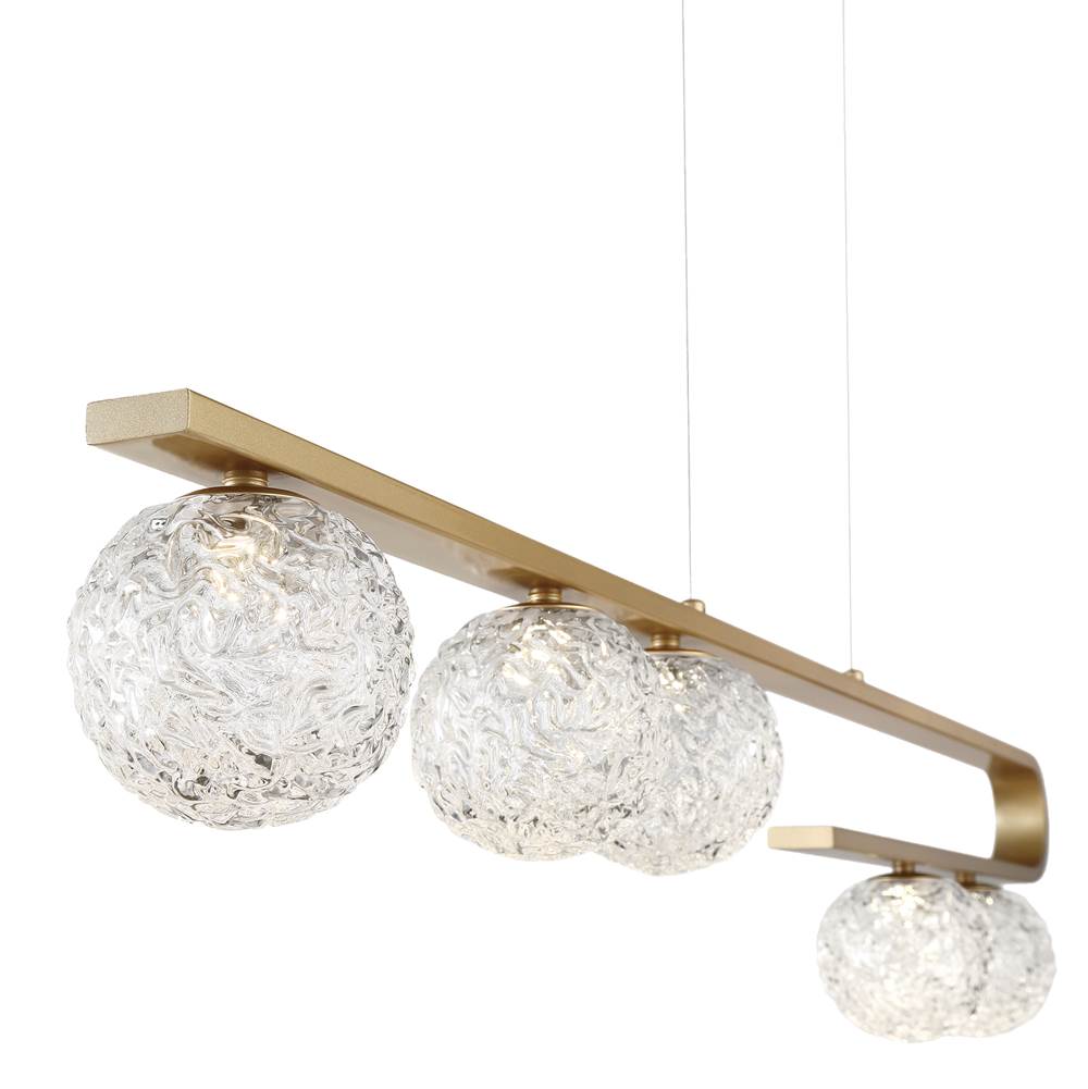 Eurofase Phillimore, Chandelier, 5-light, 45'', Satin Gold Paint, Clear Glass