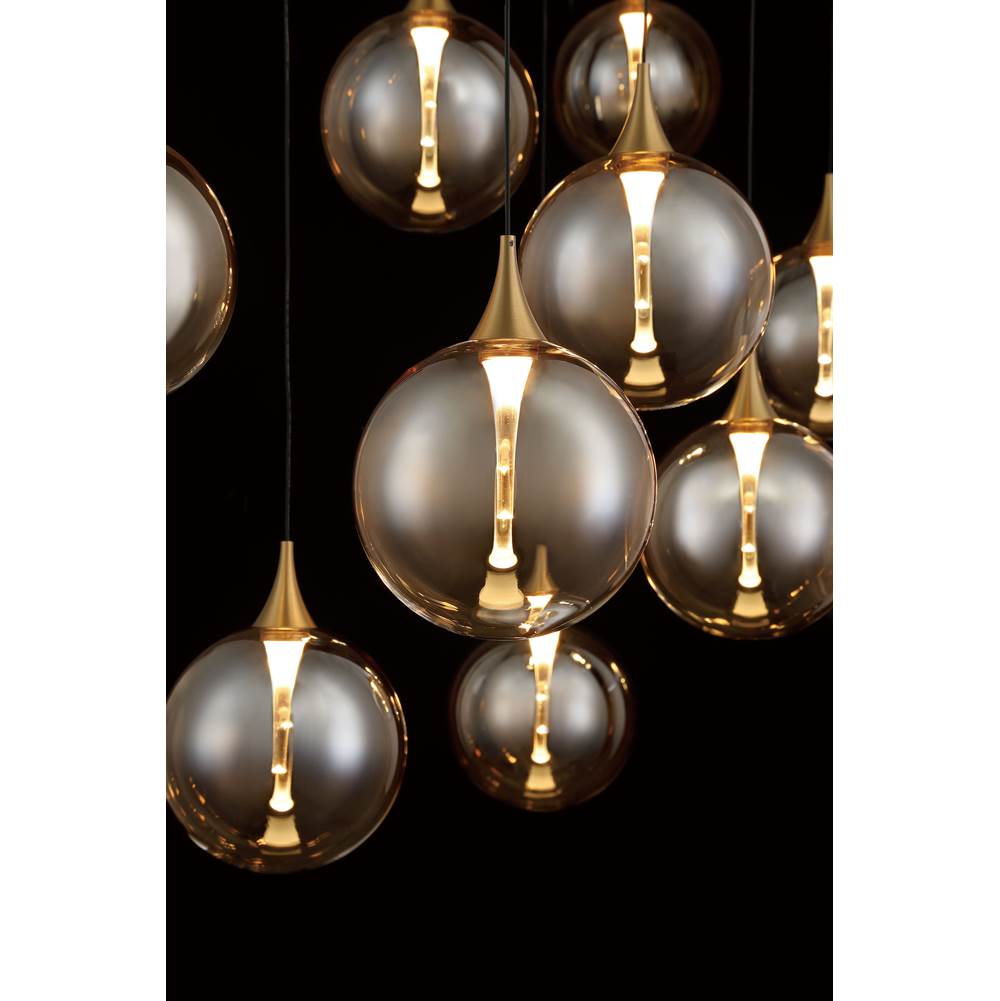 Eurofase 48932-035 Gold Iissa, Chandelier, 10-light, 47'', Gold, Amber Glass Image 4