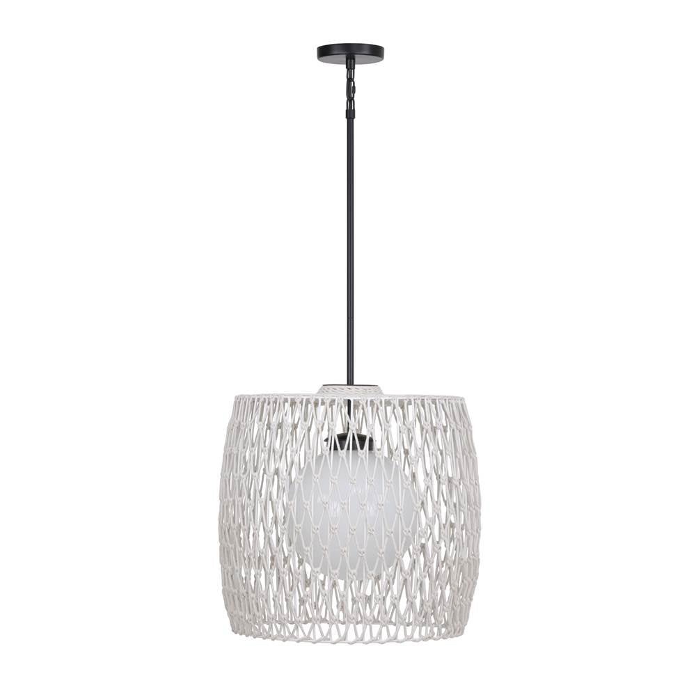 Eurofase 46635-013 Matte Black Lara, Outdoor, 22'', Matte Black, Beige Rope Image 3