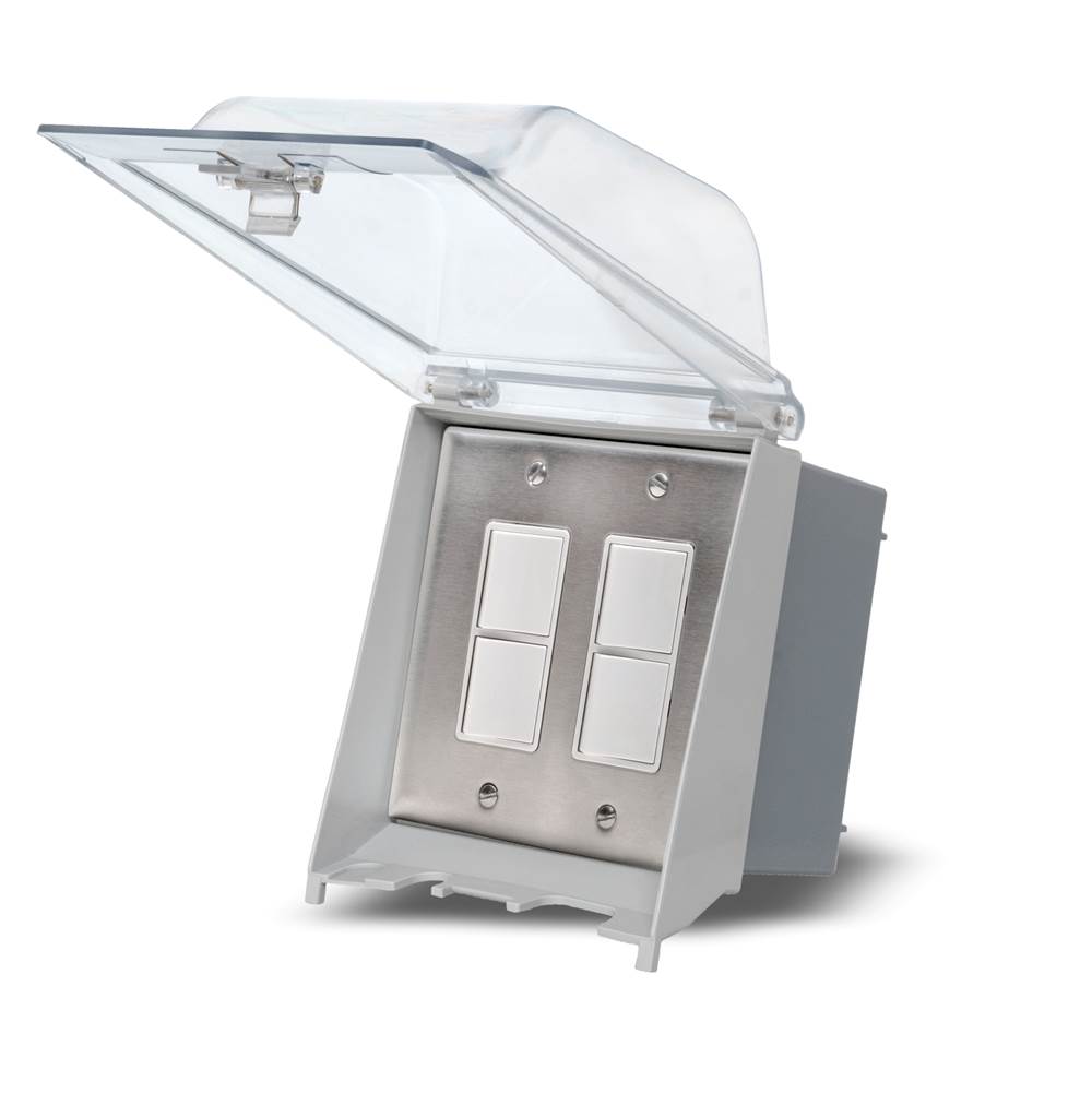 Eurofase Controls Eurofase Efdowps Surface Mount Dual Duplex Stack Switch With Weatherproof Cover And Gang Box