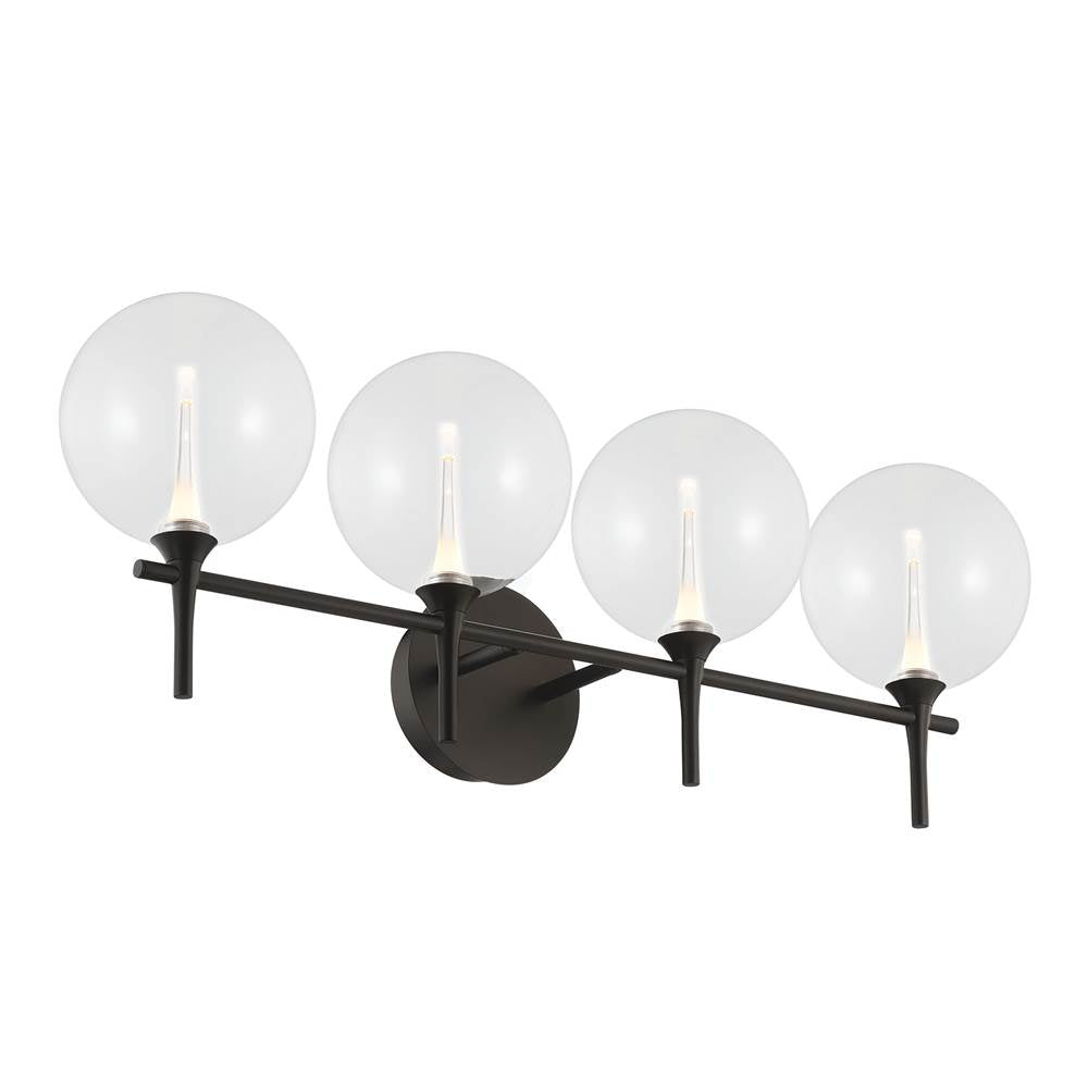 Eurofase Iissa, Vanity, 4lt, Matte Black, Clear Glass