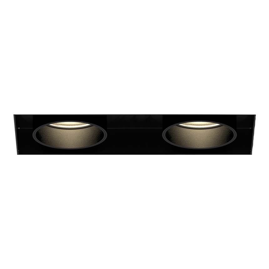 Eurofase Tango 15w 2 Light Black Trimless Pull Down 3500k Clear Lens