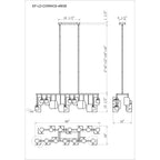 Eurofase 49038-019 Gold Black Mix Cornice, Chandelier, 14-light, 60'', Gold-black Mix, White Glass Image 5