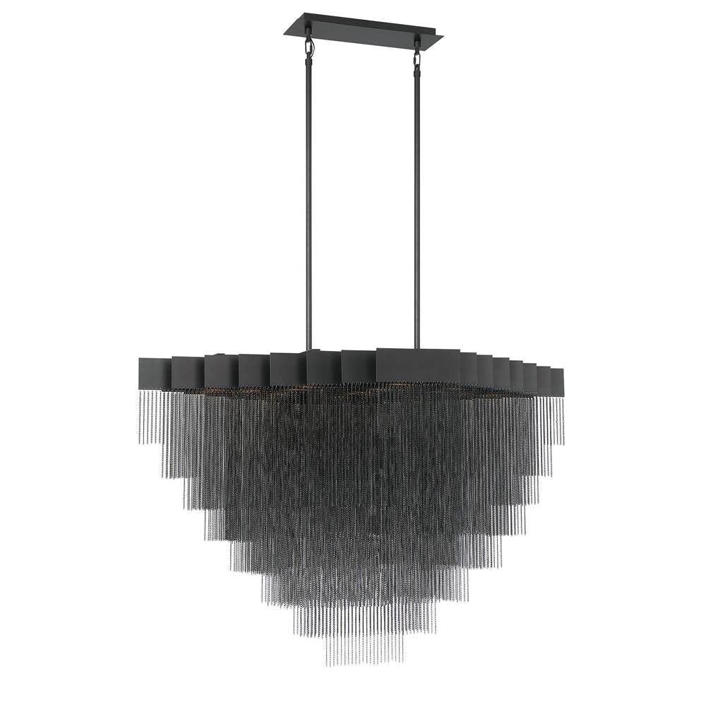 Eurofase 37096-025 Matte Black Bloomfield, Chandelier, 22-light, 47'', Matte Black, Black Aluminum Image 1