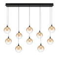 Eurofase 48933-032 Matte Black Iissa, Chandelier, 10-light, 47'', Matte Black, Amber Glass Image 1