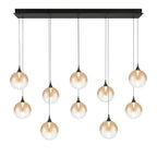 Eurofase 48933-032 Matte Black Iissa, Chandelier, 10-light, 47'', Matte Black, Amber Glass Image 1