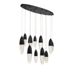 Eurofase Ecrou, Chandelier, 12-light, 44'', Matte Black, Clear Glass