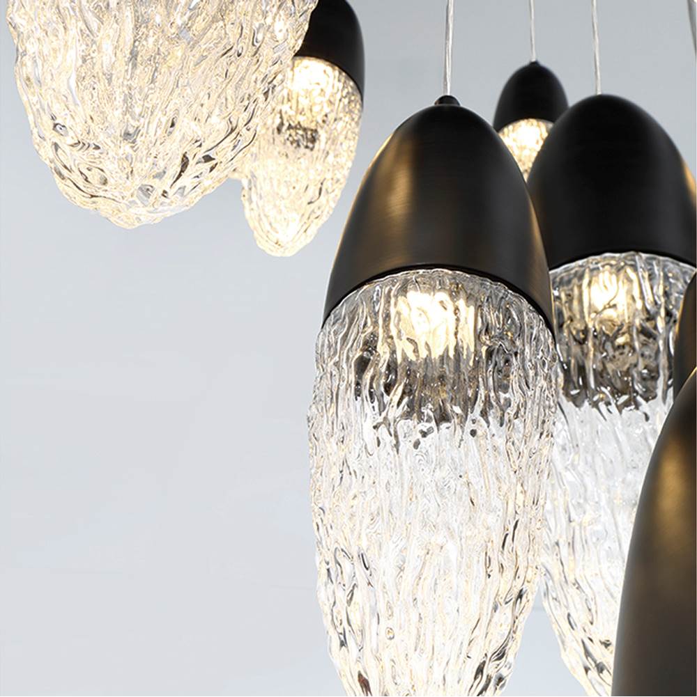 Eurofase 43860-025 Matte Black Ecrou, Chandelier, 22-light, 40'', Matte Black, Clear Glass Image 1