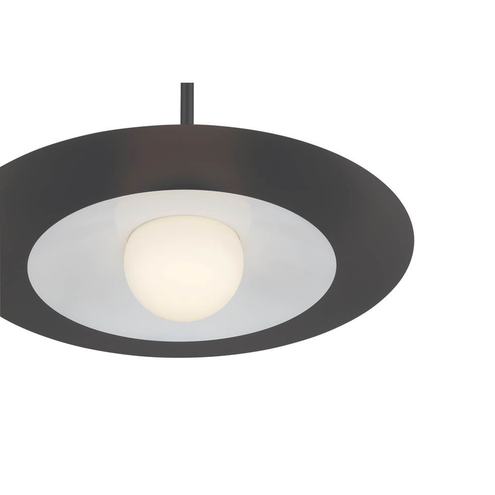 Eurofase Welsh, Pendant, 30'', Matte Black, White Glass