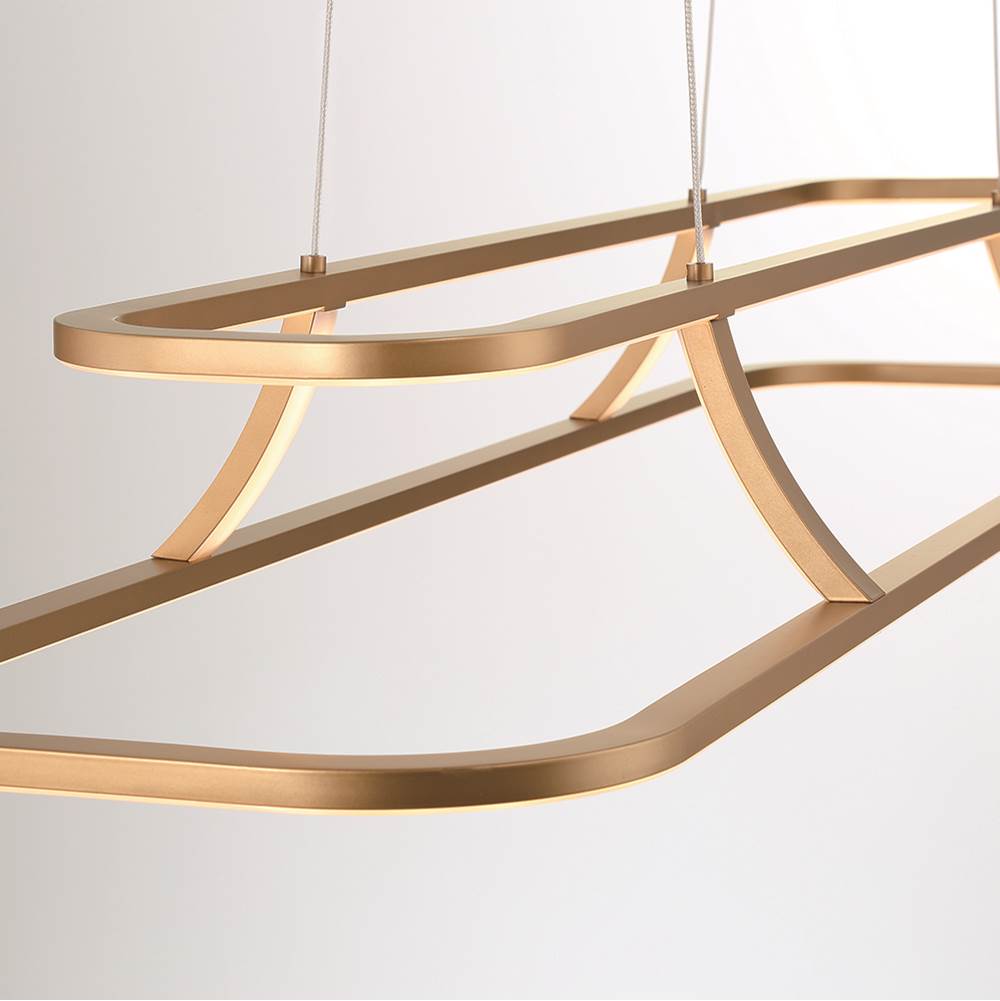 Eurofase 43877-027 Matte Gold Cadoux, Chandelier, 44'', Matte Gold, Clear Glass Image 2